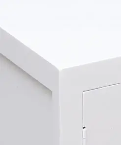 vidaXL Bedside Cabinet White 38x28x52 cm Paulownia Wood