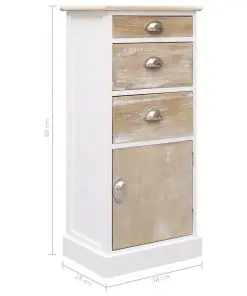 vidaXL Side Cabinet 38x28x86 cm Paulownia Wood