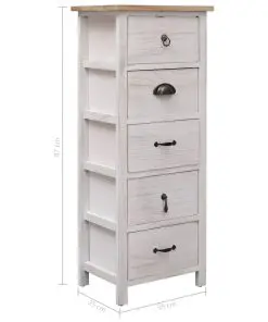 vidaXL Side Cabinet 35x25x87 cm Paulownia Wood