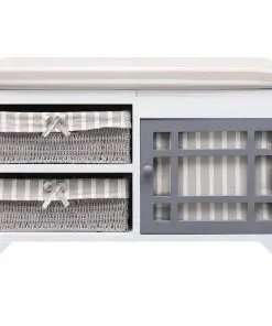 vidaXL Hall Bench White 70×33.5×45 cm Paulownia Wood