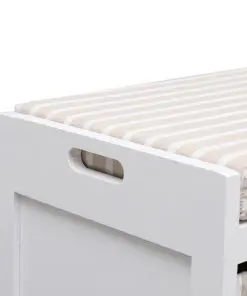 vidaXL Hall Bench White 70×33.5×45 cm Paulownia Wood