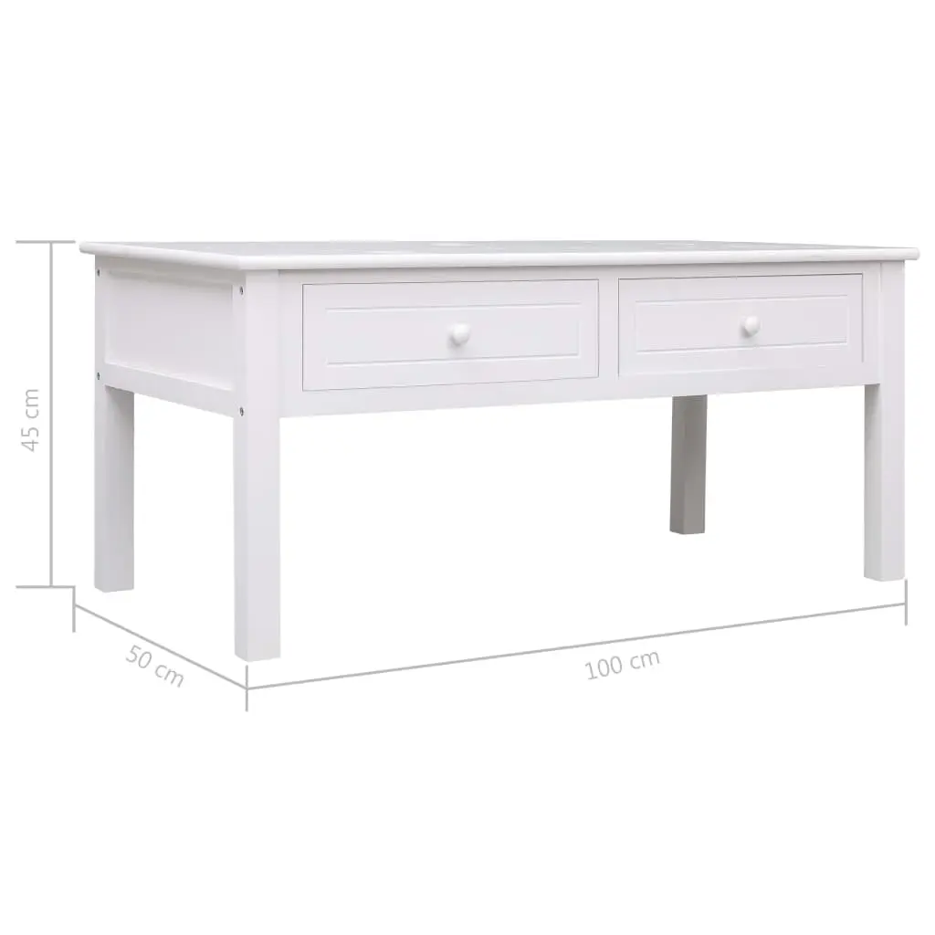 vidaXL Coffee Table White 100x50x45 cm Wood