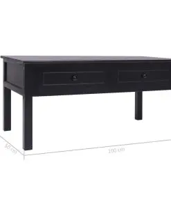 vidaXL Coffee Table Black 100x50x45 cm Wood