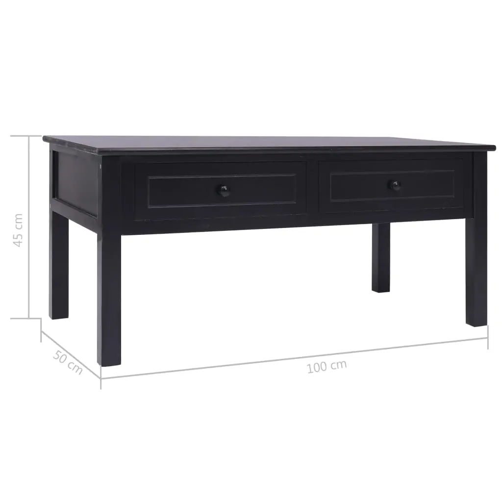 vidaXL Coffee Table Black 100x50x45 cm Wood