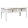 vidaXL Coffee Table White and Natural 100x50x45 cm Wood vidaXL Coffee Table White and Natural 100x50x45 cm Wood