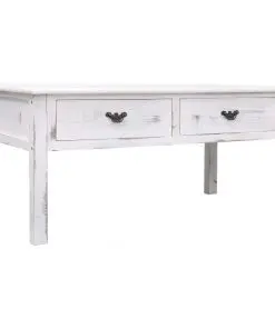 vidaXL Coffee Table Antique White 100x50x45 cm Wood