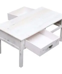 vidaXL Coffee Table Antique White 100x50x45 cm Wood