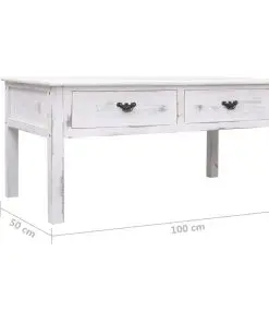 vidaXL Coffee Table Antique White 100x50x45 cm Wood