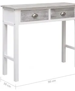 vidaXL Console Table Grey 90x30x77 cm Wood