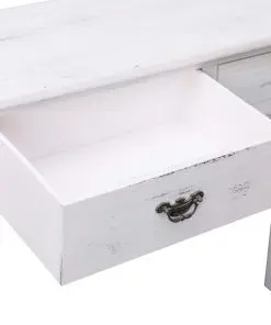 vidaXL Console Table Antique White 90x30x77 cm Wood