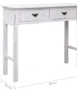 vidaXL Console Table Antique White 90x30x77 cm Wood