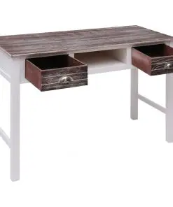 vidaXL Writing Desk Brown 110x45x76 cm Wood