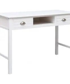 vidaXL Writing Desk White 110x45x76 cm Wood