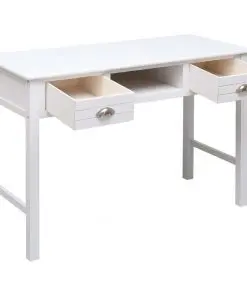 vidaXL Writing Desk White 110x45x76 cm Wood