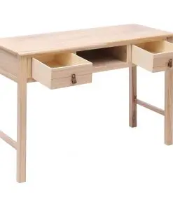 vidaXL Writing Desk Natural 110x45x76 cm Wood