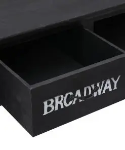 vidaXL Console Table Black 110x45x76 cm Wood