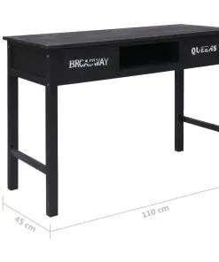 vidaXL Console Table Black 110x45x76 cm Wood