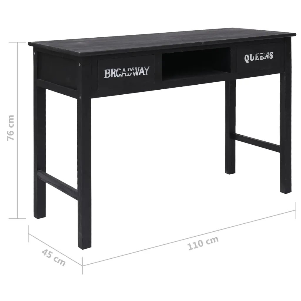 vidaXL Console Table Black 110x45x76 cm Wood