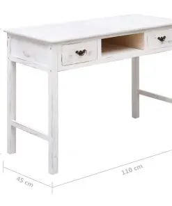 vidaXL Console Table Antique White 110x45x76 cm Wood