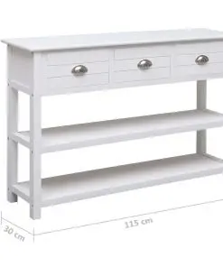 vidaXL Sideboard White 115x30x76 cm Wood