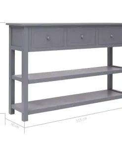 vidaXL Sideboard Grey 115x30x76 cm Wood