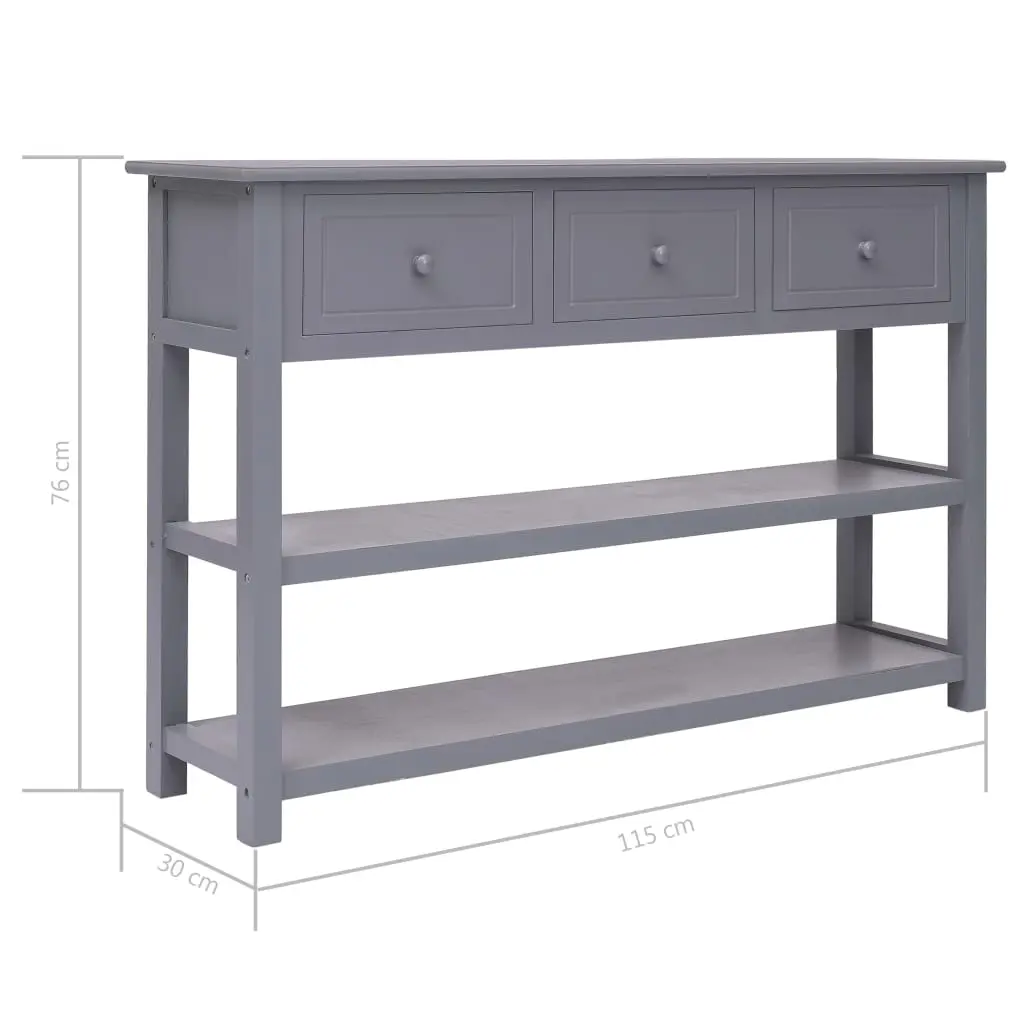 vidaXL Sideboard Grey 115x30x76 cm Wood