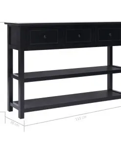 vidaXL Sideboard Black 115x30x76 cm Wood
