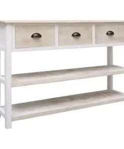 vidaXL Sideboard Natural and White 115x30x76 cm Wood