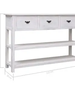 vidaXL Sideboard Antique White 115x30x76 cm Wood