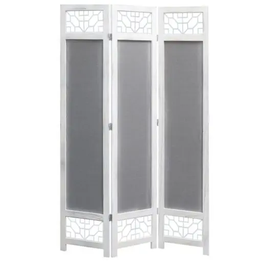 vidaXL 3-Panel Room Divider Grey 105×165 cm Fabric