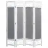 vidaXL 4-Panel Room Divider Grey 140×165 cm Fabric