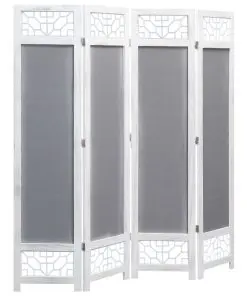 vidaXL 4-Panel Room Divider Grey 140×165 cm Fabric