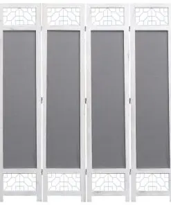 vidaXL 4-Panel Room Divider Grey 140×165 cm Fabric