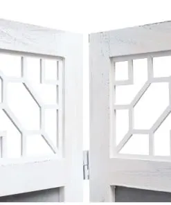 vidaXL 4-Panel Room Divider Grey 140×165 cm Fabric