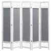 vidaXL 5-Panel Room Divider Grey 175×165 cm Fabric