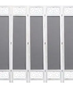 vidaXL 5-Panel Room Divider Grey 175×165 cm Fabric