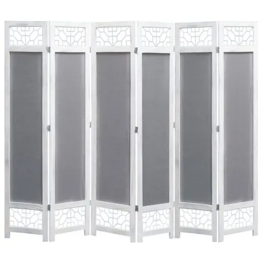 vidaXL 6-Panel Room Divider Grey 210×165 cm Fabric