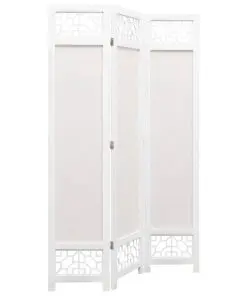 vidaXL 3-Panel Room Divider Cream 105×165 cm Fabric