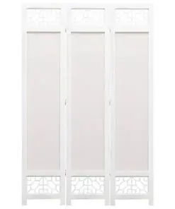 vidaXL 3-Panel Room Divider Cream 105×165 cm Fabric