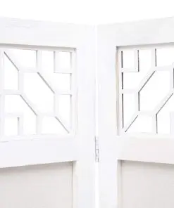 vidaXL 4-Panel Room Divider Cream 140×165 cm Fabric