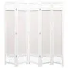 vidaXL 5-Panel Room Divider Cream 175×165 cm Fabric