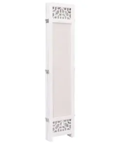 vidaXL 5-Panel Room Divider Cream 175×165 cm Fabric