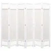 vidaXL 6-Panel Room Divider Cream 210×165 cm Fabric