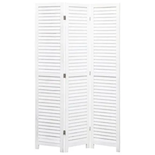 vidaXL 3-Panel Room Divider White 105×165 cm Wood