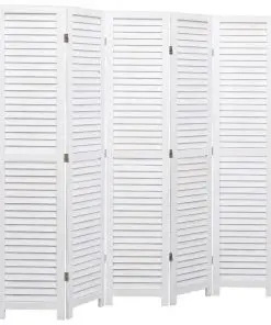 vidaXL 5-Panel Room Divider White 175×165 cm Wood