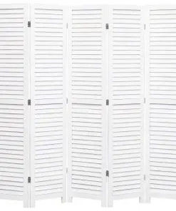 vidaXL 5-Panel Room Divider White 175×165 cm Wood