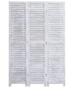vidaXL 3-Panel Room Divider Grey 105×165 cm Wood