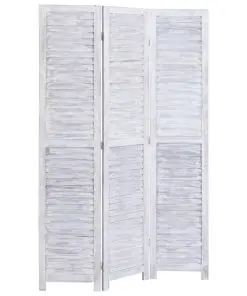 vidaXL 3-Panel Room Divider Grey 105×165 cm Wood