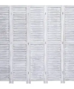vidaXL 5-Panel Room Divider Grey 175×165 cm Wood