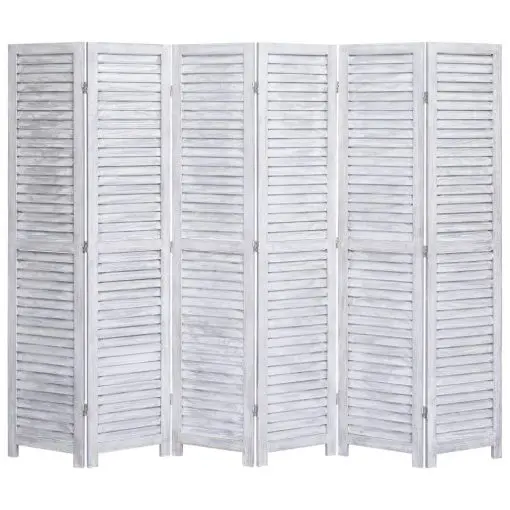 vidaXL 6-Panel Room Divider Grey 210×165 cm Wood